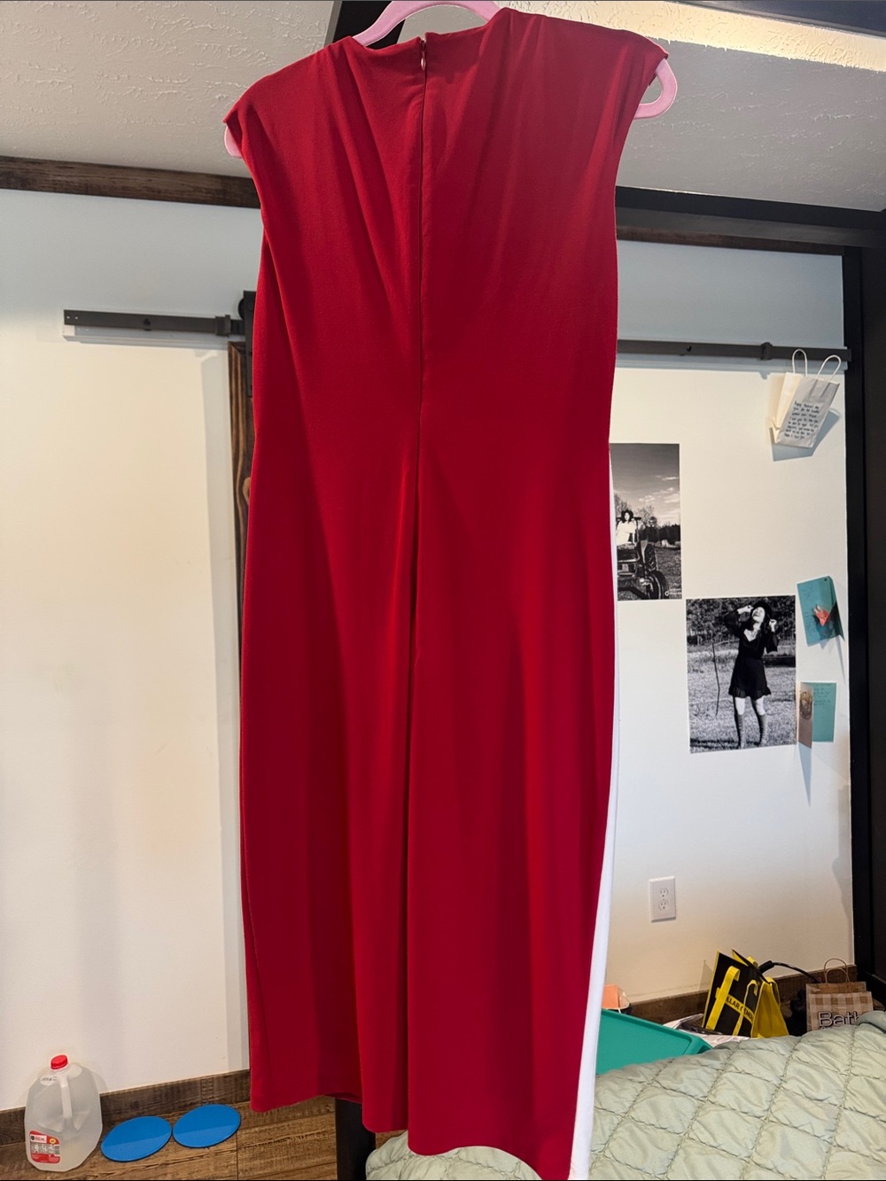 Kasper Red and White Twist-Front Midi Sheath Dress - Picture 2 of 2
